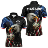 Maxcorners American Flag Eagle Darts Shirt For Men Custom Patriotic Darts Jersey Team Polo & Quarter TU1410