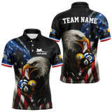 Maxcorners Personalized American Flag Eagle Pool Jersey For Men Custom Billiard 8, 9 & 10 Ball Team Shirt TU1410