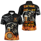 Maxcorners Personalized Grim Reaper Darts And Beer Flame Darts Shirt For Men Custom Funny Darts Team Jersey LM1610
