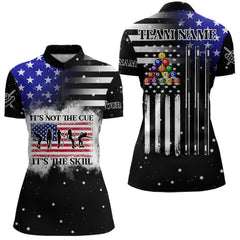 Maxcorners It'S Not The Cue It'S The Skill Custom American Flag Men Billiard Shirt Funny Billiard Jersey|Black