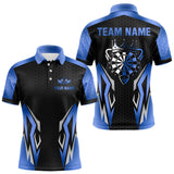Maxcorners Black And Blue Funny Crown Darts Shirt For Men Custom Darts Jerseys Team Polo & Quarter Zip TU1410