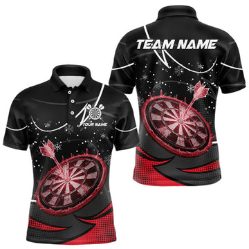 Maxcorners Red Dartboard Frozen Ice Darts Shirt For Men Custom Darts Jersey Team Polo & Quarter Zip LM2603
