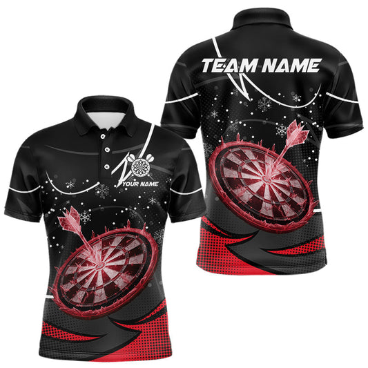 Maxcorners Red Dartboard Frozen Ice Darts Shirt For Men Custom Darts Jersey Team Polo & Quarter Zip LM2603