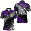 Maxcorners Custom Darts Shirts For Men And Women Personalized Zig-Zag Pattern Dart Jerseys, Cool Dart Shirts |Blue