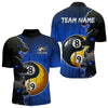 Maxcorners Funny Ying And Yang Eyes Of Wolf Billiard Shirts For Men Custom 8 & 9 Ball Billiard Jerseys | Blue