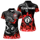Maxcorners Personalized Red Flaming Dragon 8 Ball Billiard Shirts For Men Custom Team League Billiard Jerseys  LM2206