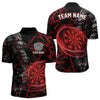 Maxcorners Personalized Wolf Dart Shirts For Men&Women Custom Lights Dartboard Darts Team Jerseys |Red