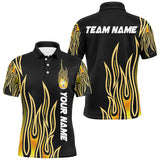 Maxcorners Yellow Fire 9 Ball Billiards Shirts Men And Women Billiard Polo & 1/4 Zip Shirts Billiard Team Jerseys