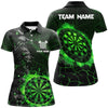 Maxcorners Green Dart Board Fire Flame  Darts Jersey Customized Name 3D Shirt