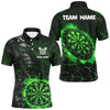 Maxcorners Green Dart Board Fire Flame  Darts Jersey Customized Name 3D Shirt