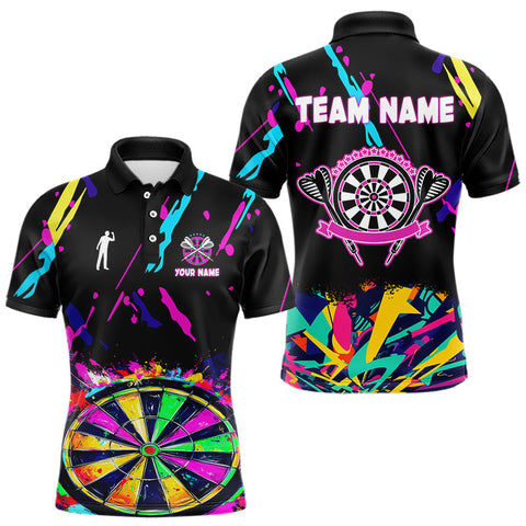 Maxcorners Funny Colorful Splash Dartboard Graffiti Style Darts Shirt For Men Custom Darts Team Jersey Outfit MT1810
