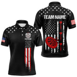 Maxcorners Personalized American Flag Darts Jersey For Men Custom Patriotic Darts Team Polo & 1/4 Zip Shirt LM3010