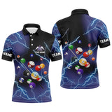 Maxcorners Personalized Billiard Balls Thunder Lightning Purple Version Custom Name 3D Polo Shirts For Men Lm105