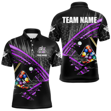 Maxcorners Personalized Billiard Shirts For Men Custom 8 Ball Pool Team Jersey Polo & 1/4 Zip | Red