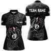 Maxcorners Funny Spider Web 8 Ball Pool Black Billiard Shirts Custom Spider Billiard Halloween Shirts