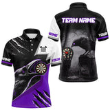 Maxcorners Personalized Raven Darts Shirt For Men Custom Black And Purple Gothic Darts Team Jersey LM2110
