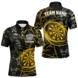 Maxcorners Personalized Wolf Dart Shirts For Men Custom Lights Dartboard Darts Team Jerseys |Gold LM2110