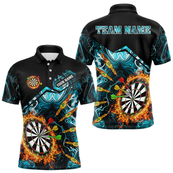 Maxcorners Personalized Turquoise Dartboard Fire Marble Darts Shirt For Men Custom Darts Team Jersey Outfit LM2110