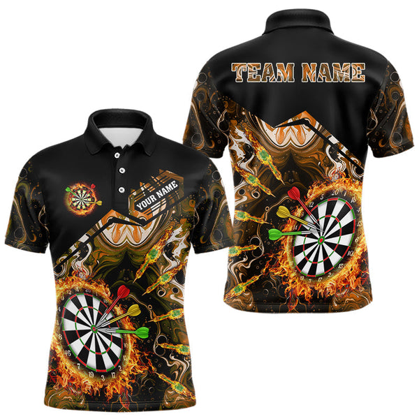 Maxcorners Personalized Orange Dartboard Fire Marble Darts Shirt For Men Custom Darts Team Jersey Outfit LM2110