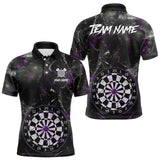 Maxcorners Personalized Purple Break Glass Darts Shirt For Men Custom Darts Team Jersey Polo & 1/4 Zip TU2310