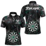 Maxcorners Personalized Turquoise Break Glass Darts Shirt For Men Custom Darts Team Jersey Polo & 1/4 Zip TU2310