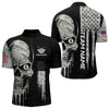 Maxcorners Grunge Camo Skull American Flag Billiard Shirt For Men Custom Patriotic 8 Ball Pool Team Jersey LM3006