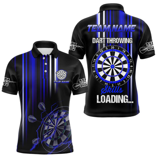 Maxcorners Blue Throwing Skills Loading Custom Darts Shirt League Jersey Outfit Polo & 1/4-Zip
 LM2608