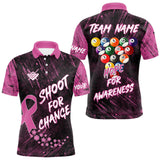 Maxcorners Shoot For Change Breast Cancer Awareness Billiard Shirt For Men Custom Pink Ribbon Billiard Jersey LM2707