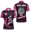 Maxcorners Aim With Heart Pink Ribbon Darts Shirt For Men Custom Breast Cancer Awareness Darts Jersey LM2707