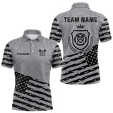 Maxcorners Personalized Grey US Flag Darts Shirt For Men Custom Darts Jersey, Darts Tournament Team Shirts TU3009
