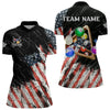 Maxcorners Personalized Retro Grunge American Flag Men Billiard Shirts Custom 3D Pool Ball Billiard Jerseys