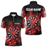 Maxcorners Personalized Red Dartboard Thunder Storm Lighting Dart Shirts For Men Custom Team Dart Jerseys