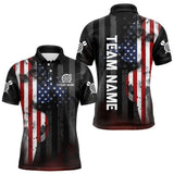Maxcorners Personalized American Flag Patriotic Darts Shirt For Men Custom Darts Jersey Team Polo & 1/4 Zip LM0210