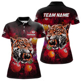 Maxcorners Funny Panther Flaming 8 Ball Billiard Pool Shirt For Men Custom Billiard Team Jerseys |Red