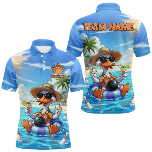 Maxcorners Funny Duck Bowling Jersey For Men