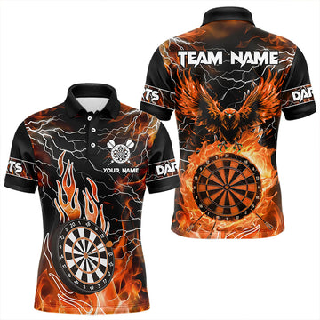 Maxcorners Orange Dart Board Fire Flame Custom Eagle Dart Shirts Thunder Lightning Dart Team Jerseys