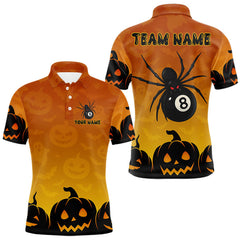 Maxcorners Personalized Funny Spider 8 Ball Pool Billiard Shirt For Men Custom Halloween Billiard Team Jersey MT3107