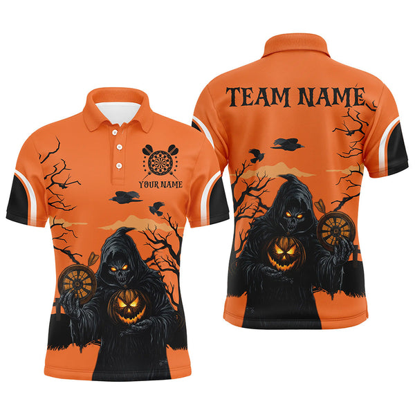 Maxcorners Halloween Spook Night Death Skeleton Darts Jersey Customized Name, Team Name 3D Shirt