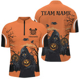 Maxcorners Halloween Spook Night Death Skeleton Darts Jersey Customized Name, Team Name 3D Shirt