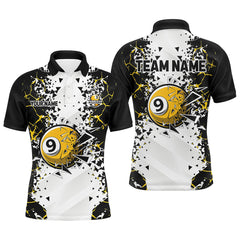 Maxcorners Billiard Funny 9 Ball Pool Crack Pattern Customized Name, Team Name 3D Shirt