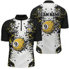 Maxcorners Billiard Funny 9 Ball Pool Crack Pattern Customized Name, Team Name 3D Shirt