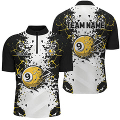 Maxcorners Billiard Funny 9 Ball Pool Crack Pattern Customized Name, Team Name 3D Shirt