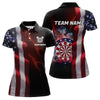 Maxcorners Personalized Lightning American Flag Dartboard Smoke Dart Shirts For Men Team Patriotic Dart Jersey