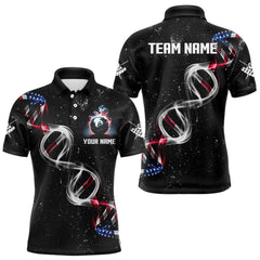 Maxcorners Customized American Flag Smoke DNA 8 Ball Pool Jersey For Men, Patriotic Billiard Team Shirts LM1708