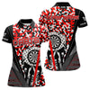 Maxcorners Personalized Red Camo Skull Dart Shirts For Men Custom Funny Skull Dart Jerseys Polo & 1/4 Zip  Lm173