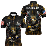 Maxcorners Personalized Crown American Flag Eagle 8, 9 & 10 Ball Pool Shirt For Men, Billiard Team Jersey MT1810