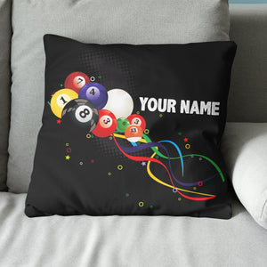 Custom Pillow Multicolor Billiard Balls Customized Pillows Billiard Gift