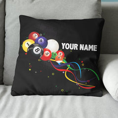 Custom Pillow Multicolor Billiard Balls Customized Pillows Billiard Gift