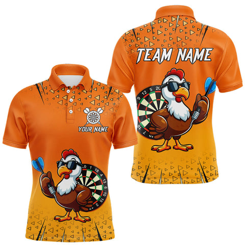 Maxcorners Orange Funny Turkey Darts Shirt For Men Custom Thanksgiving Shirt For Darts Player, Darts Gifts LM1809