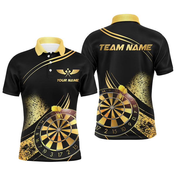Maxcorners Golden Dartboard Grunge Darts Jersey Customized Name 3D Shirt